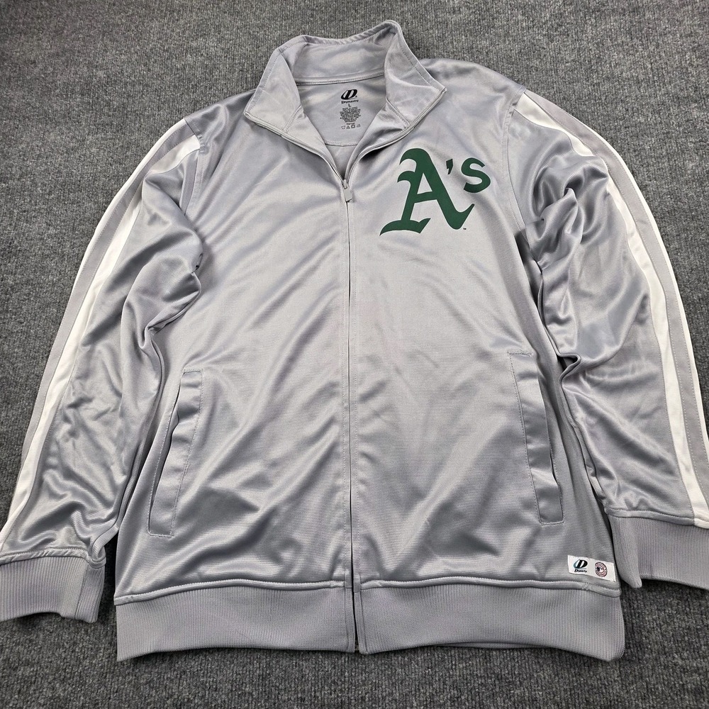 Dynasty Oakland A's Athletics MLB Track Jacket Men's L Las Vegas Top Jersey Gray - Picture 3 of 9